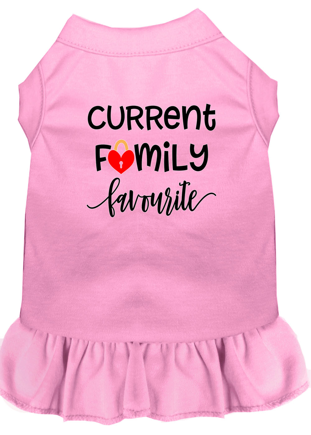 Family Favorite Screen Print Dog Dress Light Pink Lg